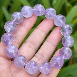 14.5mm‎ stretchable lavender amethyst bracelet 0990